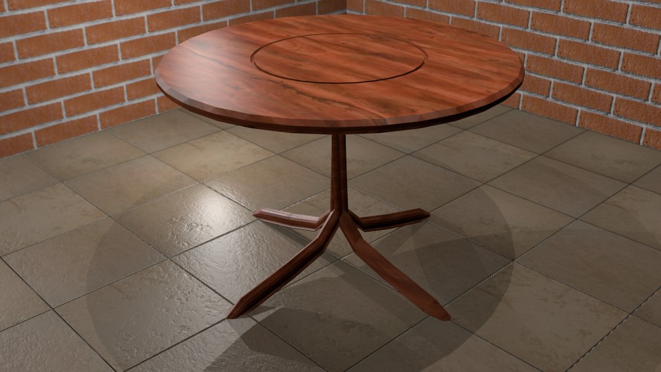 Wooden Table (low poly) preview image 1